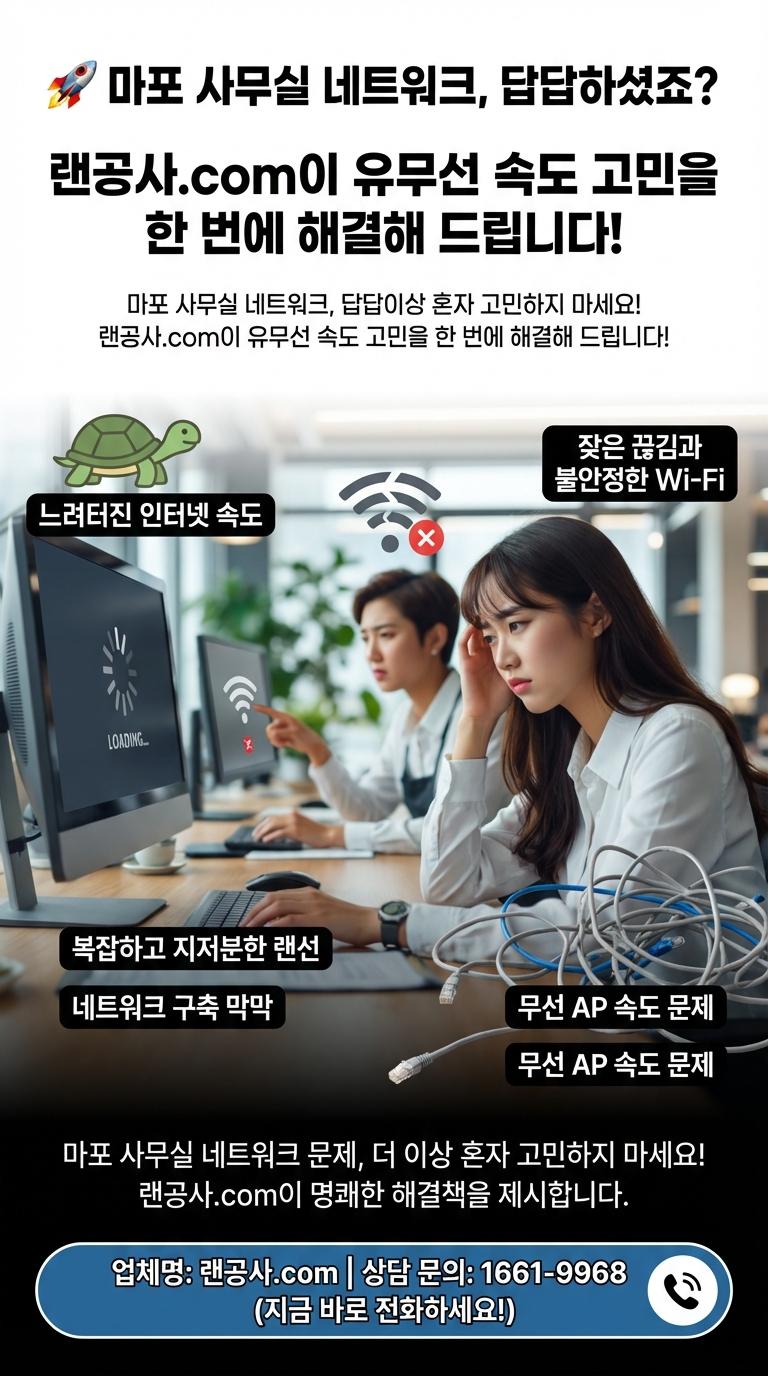 0001 마포구 사무실 랜공사 무선ap 구축 속도개선 비법!