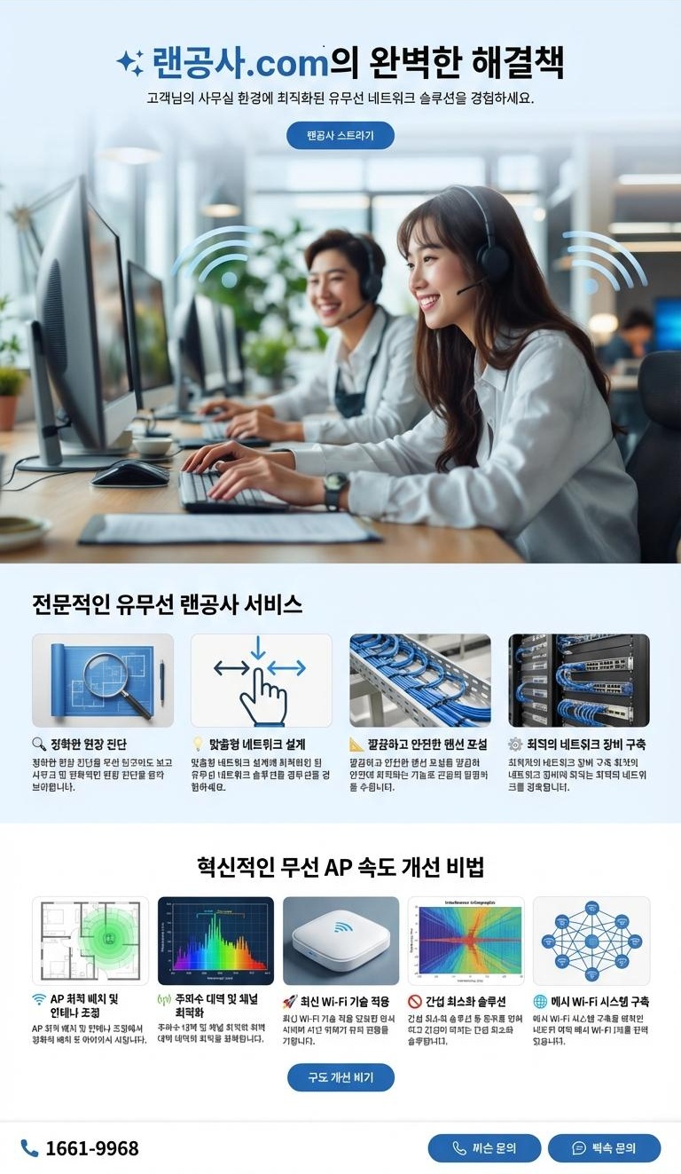 0002 마포구 사무실 랜공사 무선ap 구축 속도개선 비법!